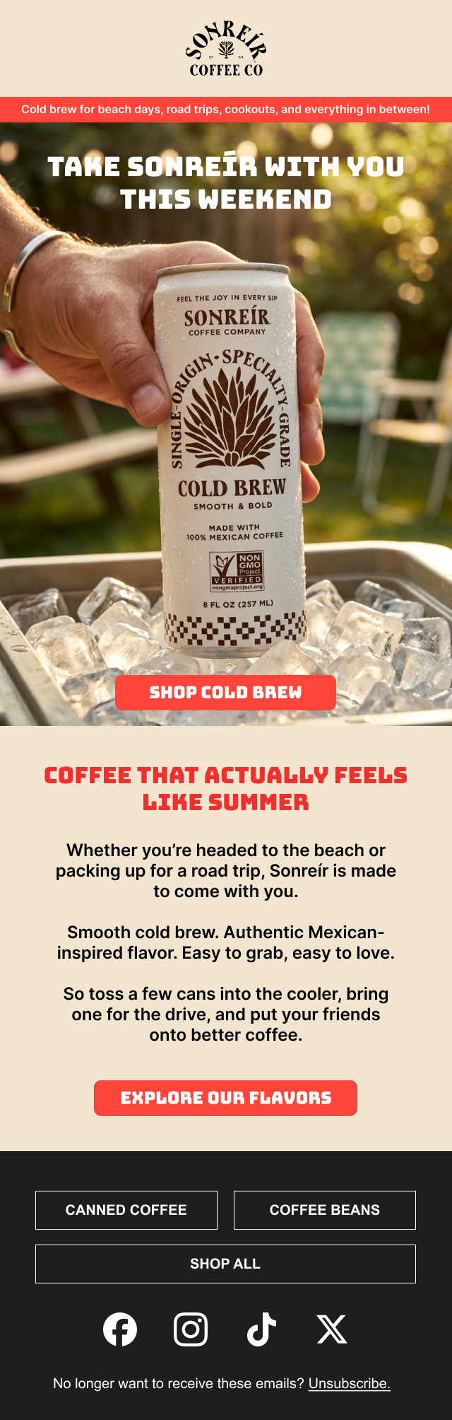 Sonreir product email design